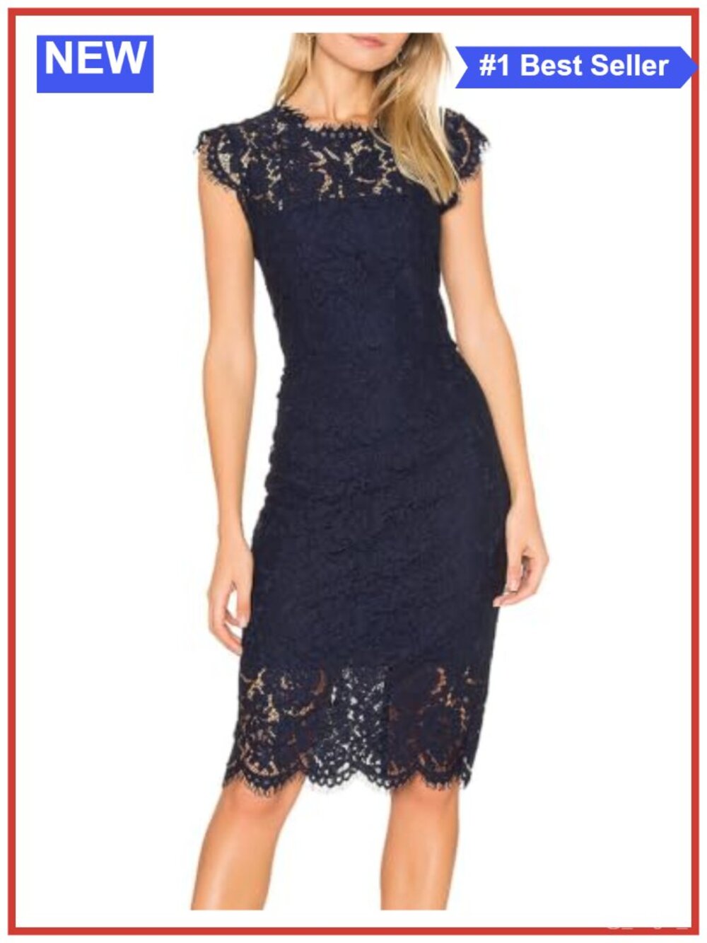Women's Formal Sheath Midi Dress Sleeveless Lace